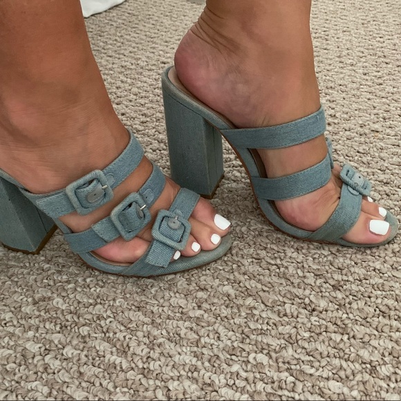 Raye Denim Block Heels - Picture 2 of 5